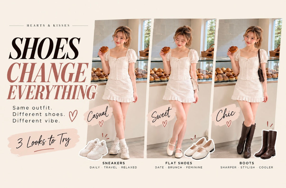 How to style one outfit with different shoes