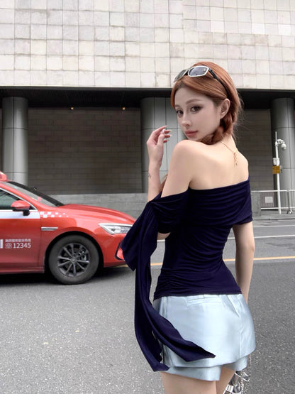 Side Off Shoulder Sleeve Top