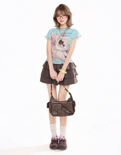 Bunny Mini Dots Mesh Top (Yellow, Mint, White)