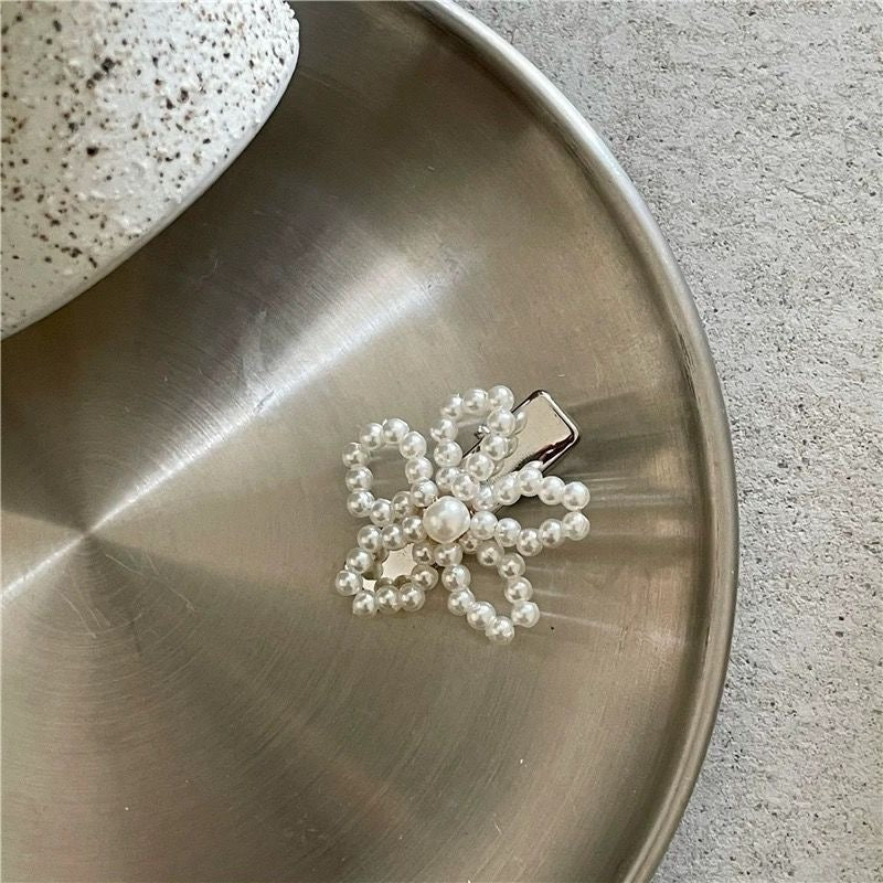 Mini Pearl Flower Hair Pin Set