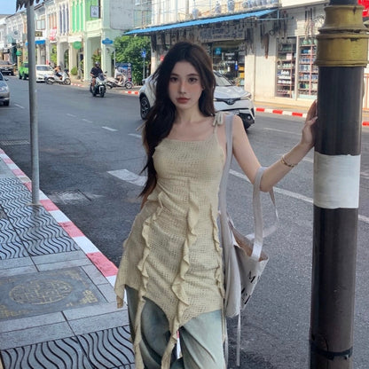 Beige Jelly Fish Bareback Long Top/Dress (S)