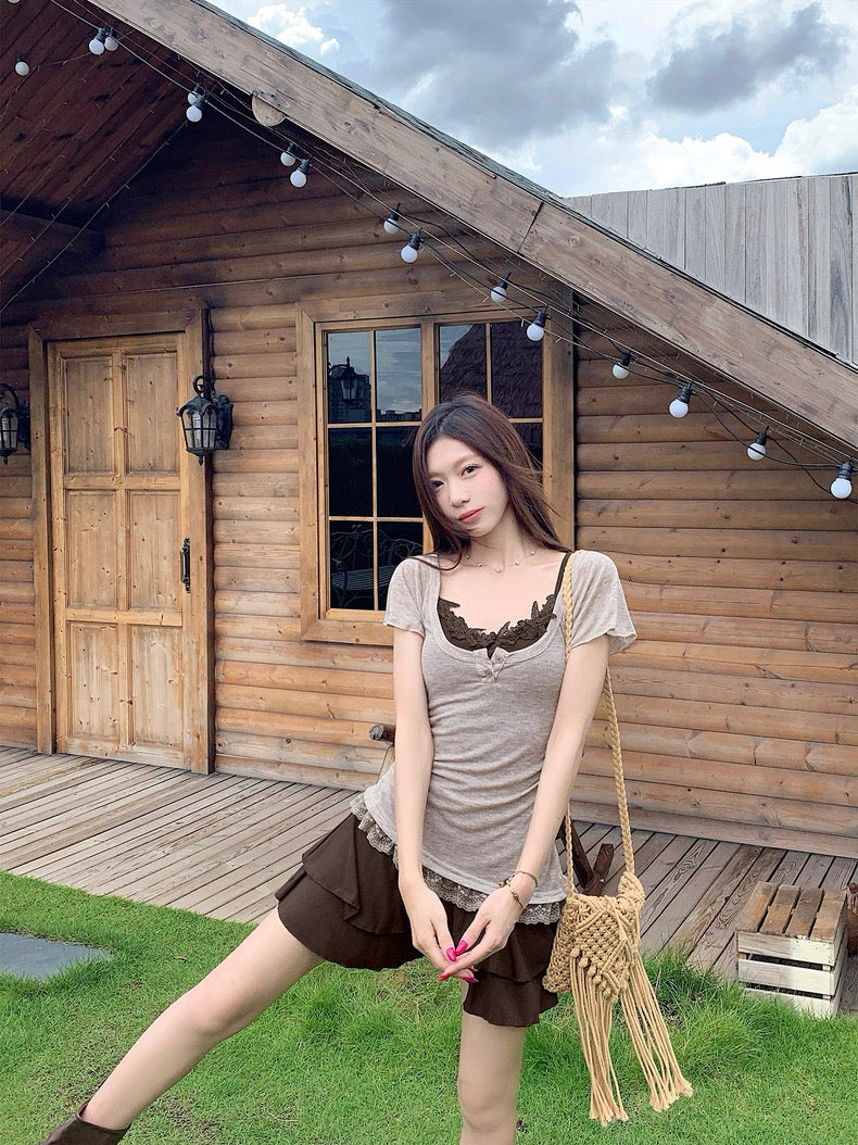 Top + Black Dress Set