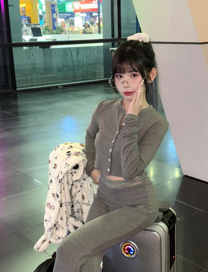 Long Sleeve Top + Long Pants Two Pieces Set