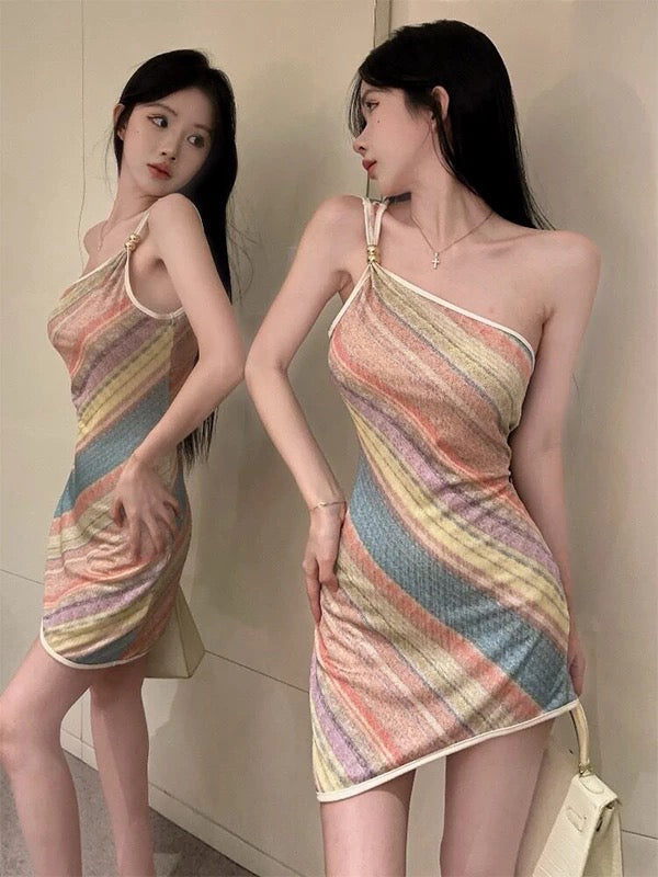 Rainbow Side Strap Dress