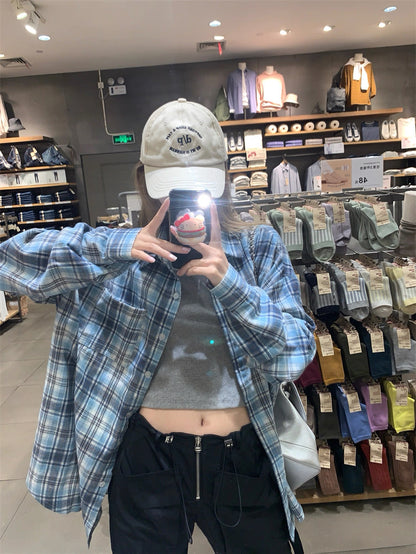 Blue Grid Long Sleeve Shirt