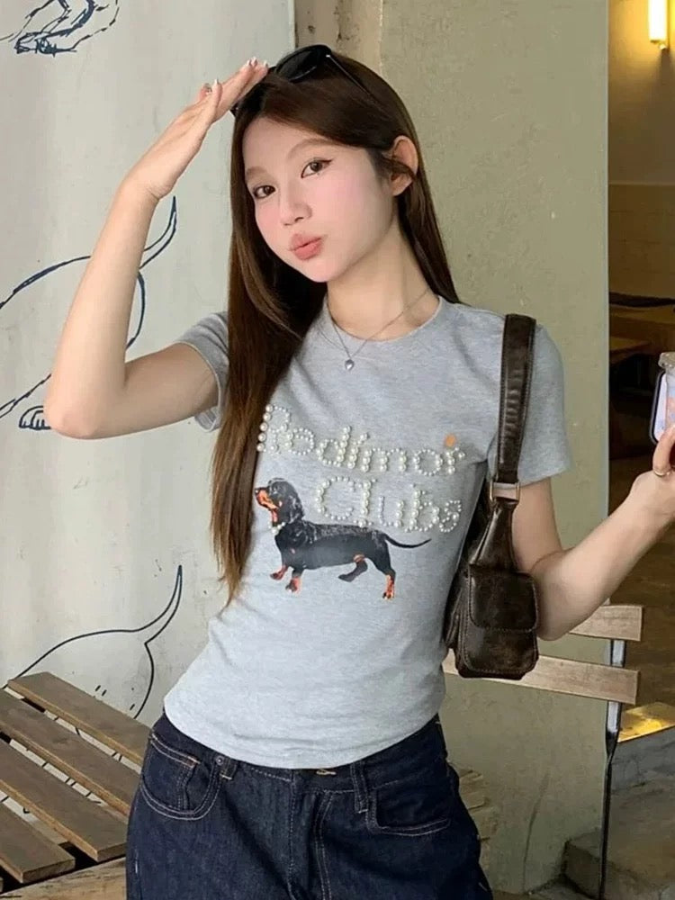 Grey Pearl Dachshunds Top Tee