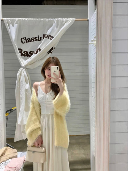 Yellow Fuzzy Cardigan