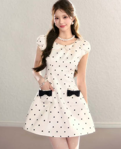 Vintage Polka Dot Cream Dress