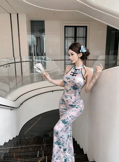 Blue Cheongsam CD034 Long Dress (S, M, L)
