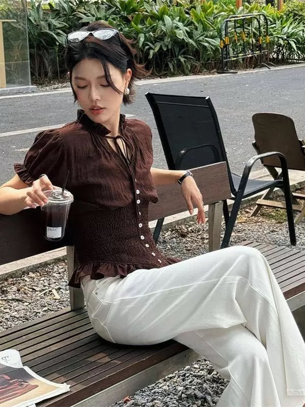 Chocolate V Collar Top