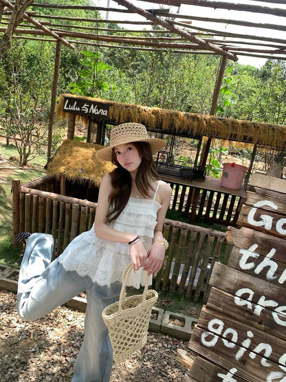 Dolly Strap White Tube Top