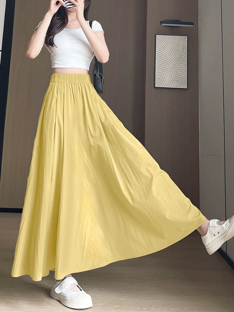 Yellow A Line Long Skirt