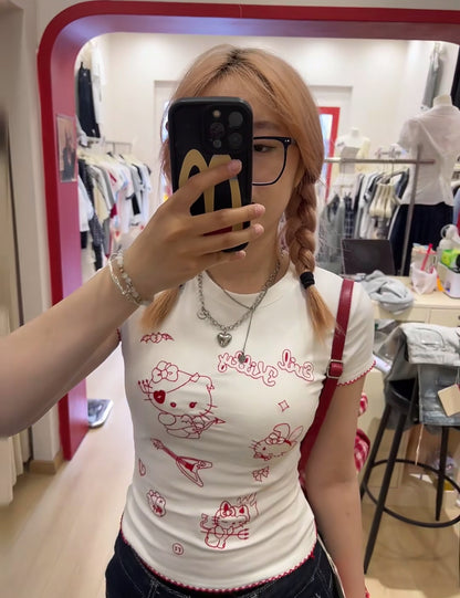 Kitty White Thin Top