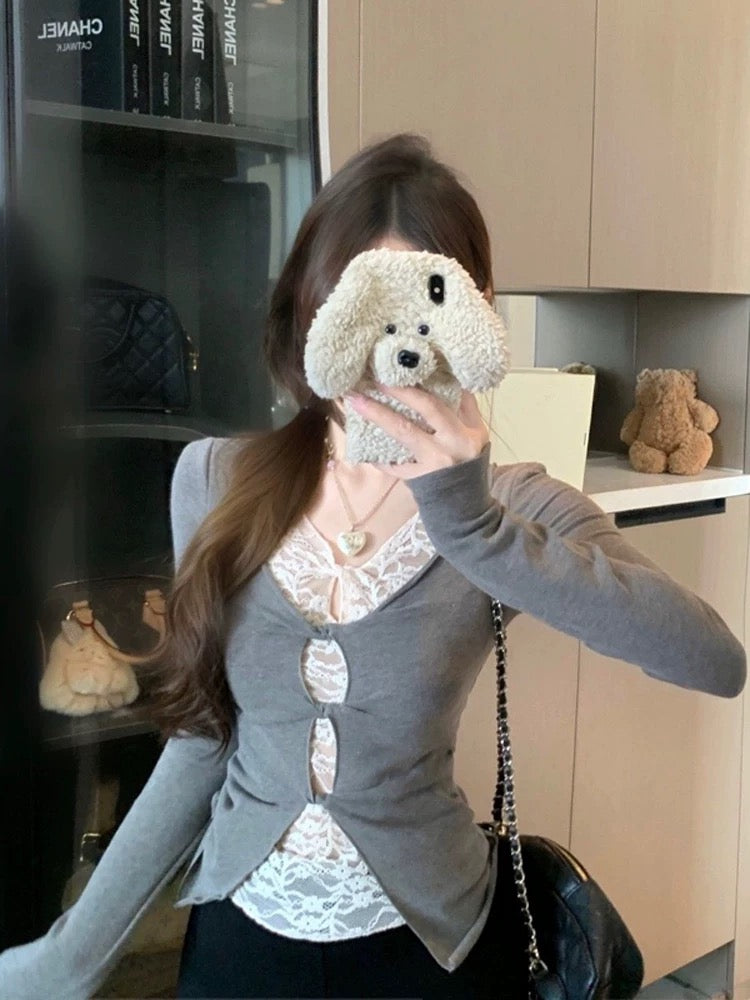 Mix Laces Long Sleeve Top