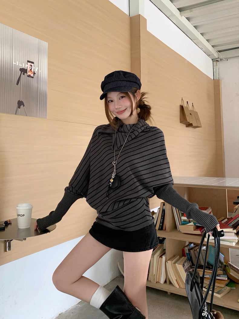 Stripe Grey Long Sleeve Top