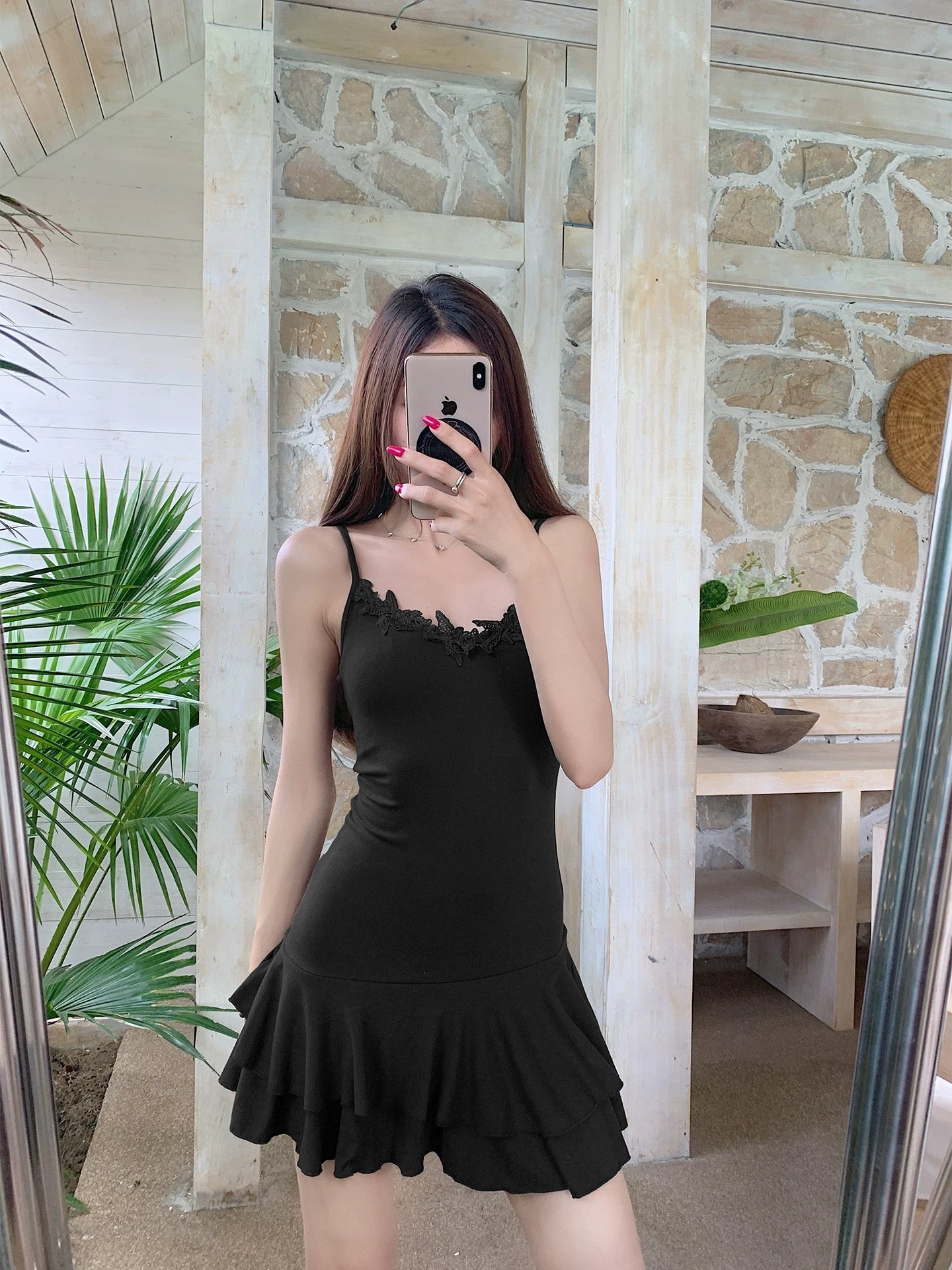 Top + Black Dress Set