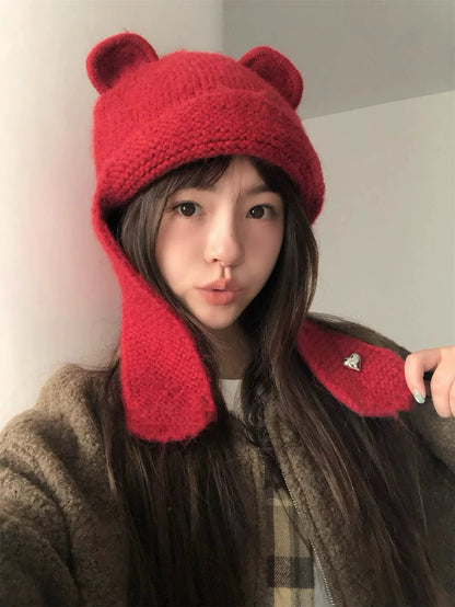Knitted Teddy Hat