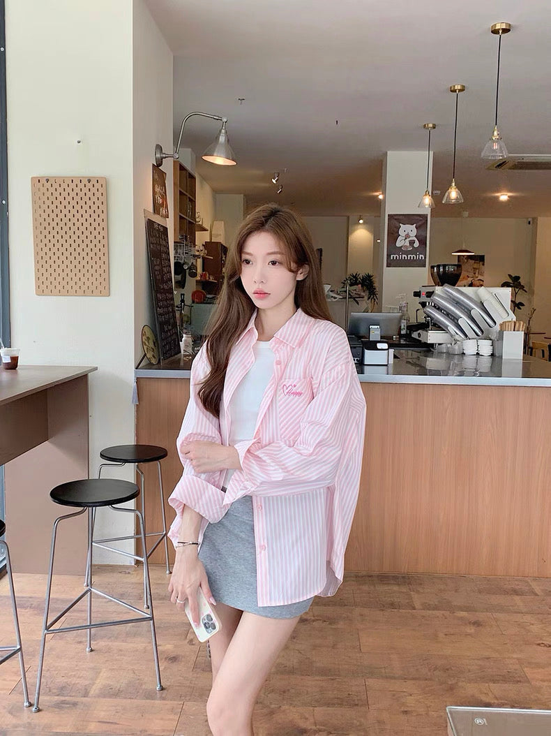 Stripe Pink Long Sleeve Shirt