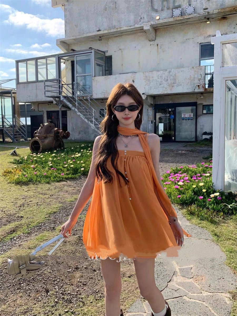 Orange Tube Long Top