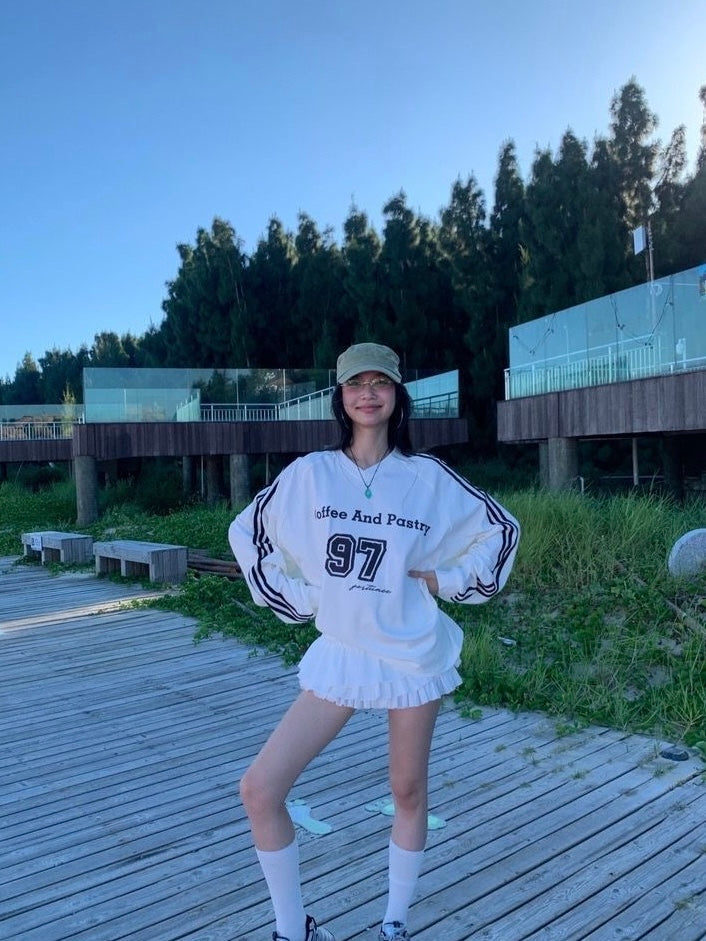 No97 White Long Sleeve Sweater Top