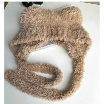 Furry Teddy Hat (White)