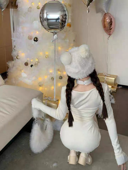 Waist Cut Long Sleeve Dress