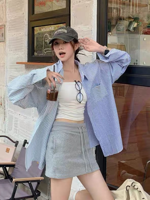 Two Tone  Long Sleeve Shirt
