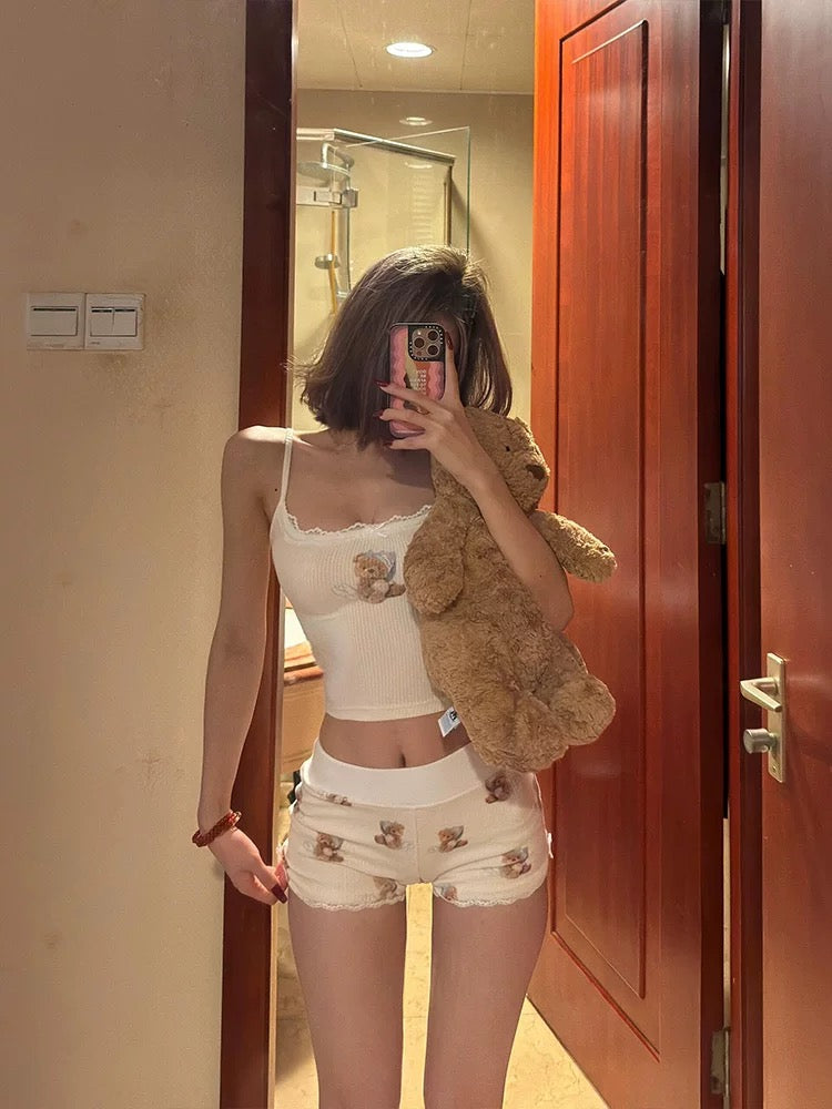 Teddy Top +Short Two Pieces Set