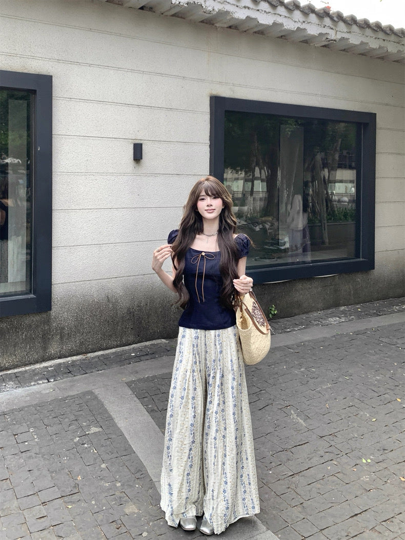 Navy Denim Top (S, M)