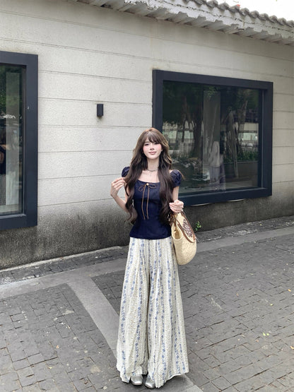 Navy Denim Top (S, M)