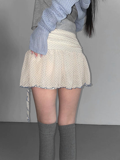 Blue Dot Beige Skirt SK28