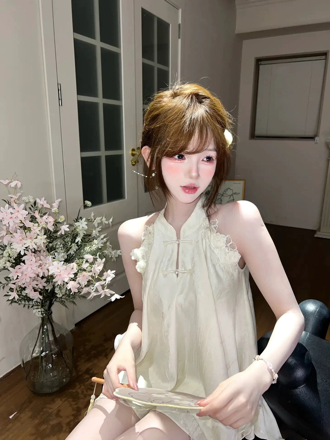 Beige Top + Skirt (S)