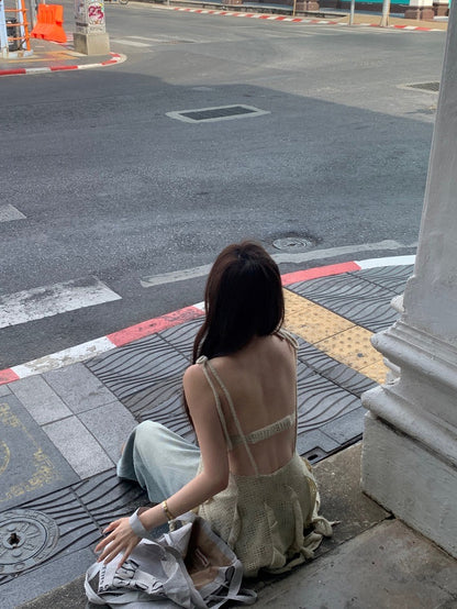 Beige Jelly Fish Bareback Long Top/Dress (S)