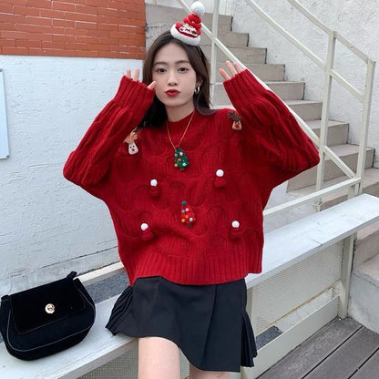 Christmas Long Sleeve Red Top C007
