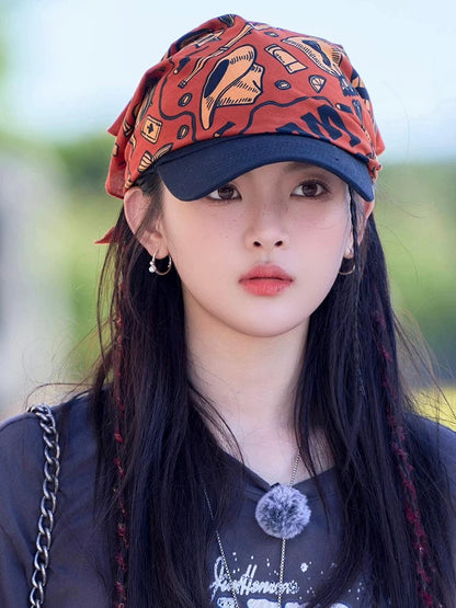 Cool Scarf /Headband (Orange, White)