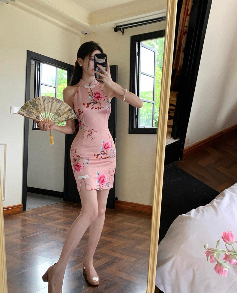 Pink Flo Cheongsam CD017 Dress (S, M, L)