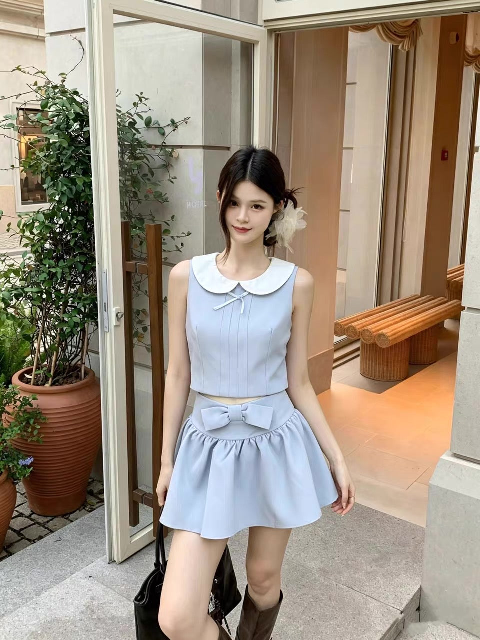 Blue Top + Blue Skort Two Piece Set (XS)