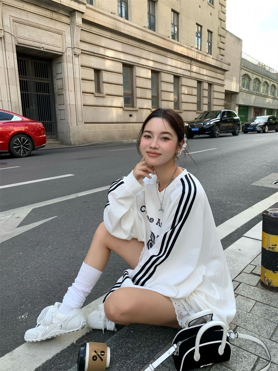 No97 White Long Sleeve Sweater Top