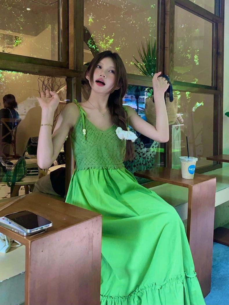 Avocado Green Long Dress