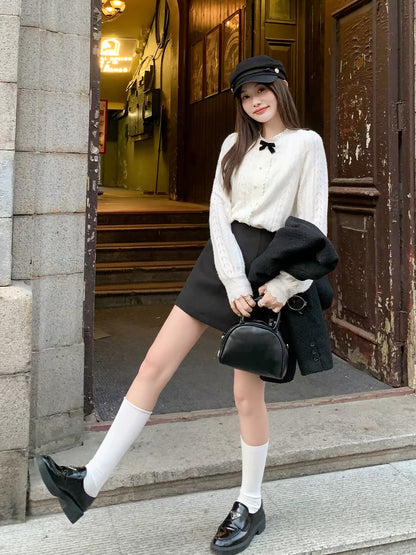 Beige Laces Long Sleeve Top