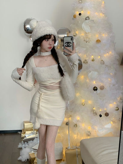 Waist Cut Long Sleeve Dress