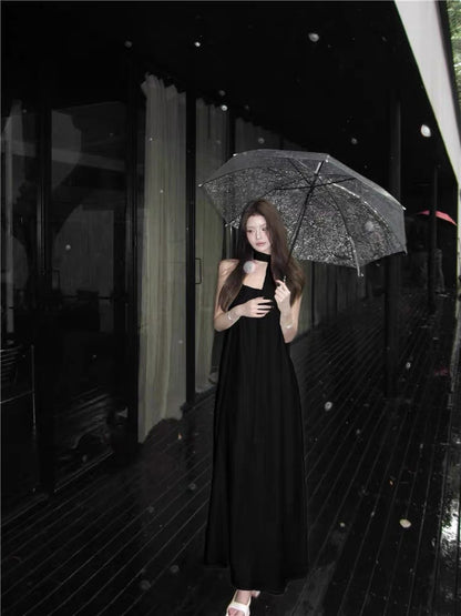 Alyn Strap Dress With Strap (Black, White)