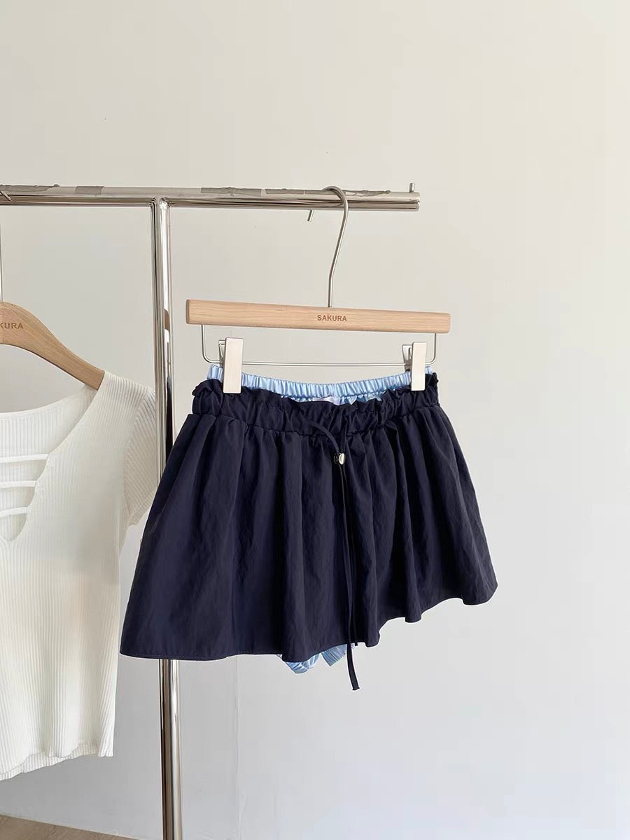Navy Middle Waist Mini Skirt SK22