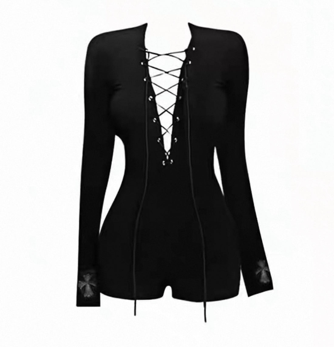 Black Long Sleeve Romper