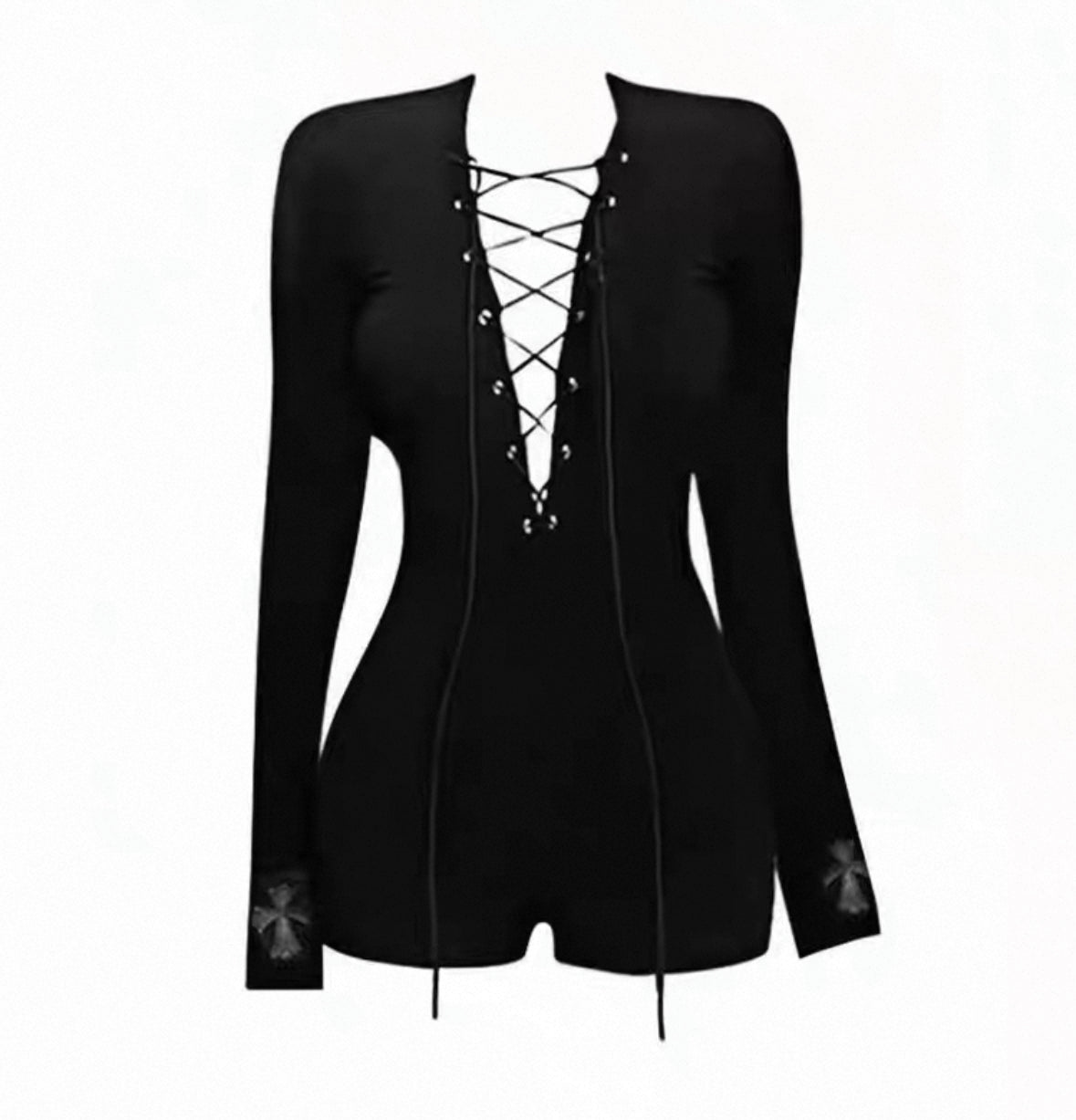 Black Long Sleeve Romper