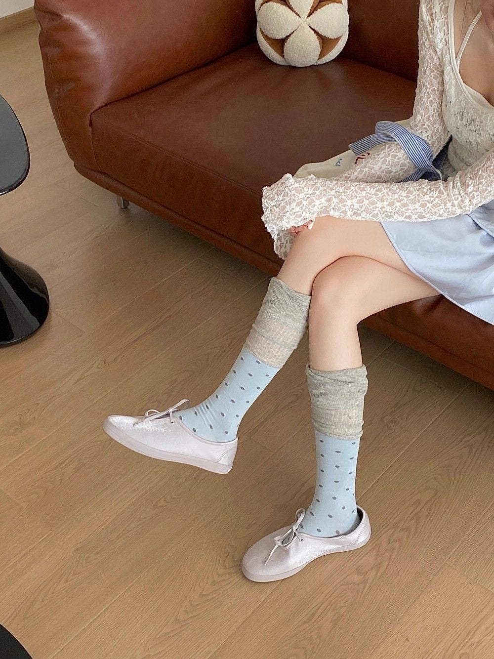 S011 Polka Dot Two Tone Socks (Set)