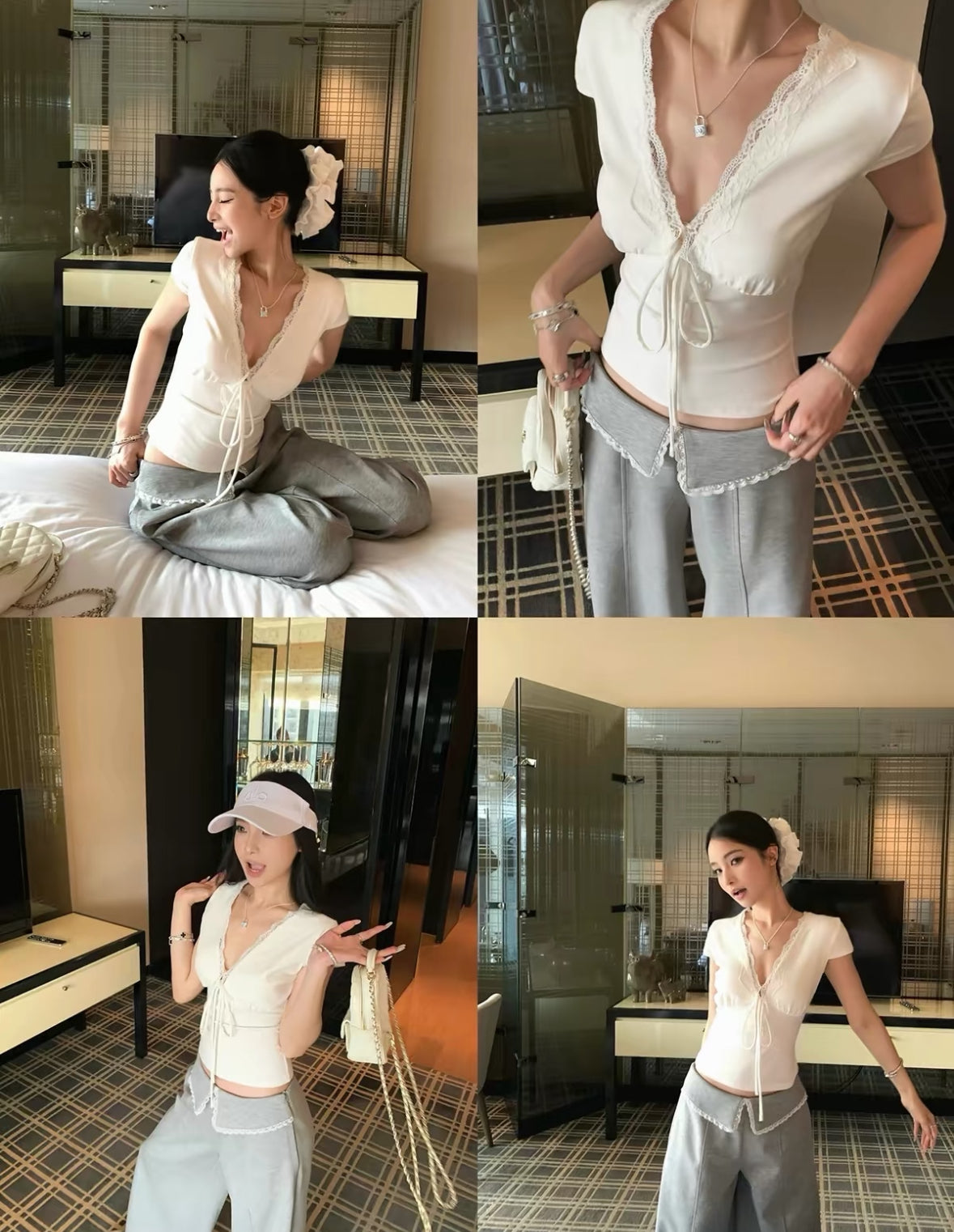 Deep V Collar Top