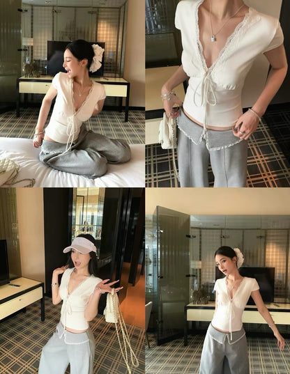 Deep V Collar Top