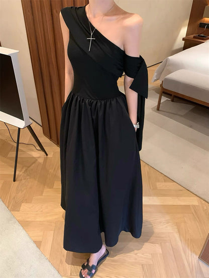 Off Side Shoulder Long Dress
