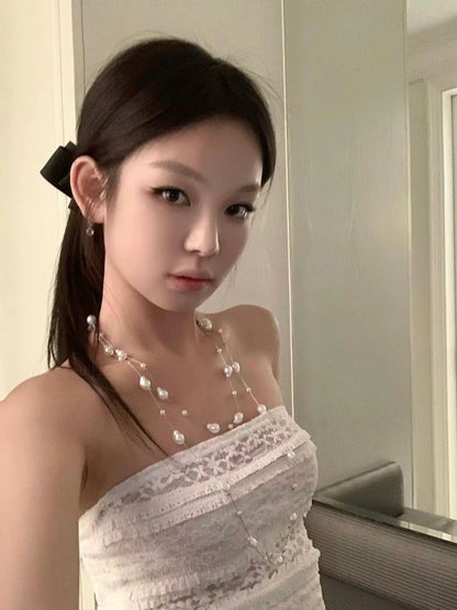 Long Pearl Necklace Set NL10